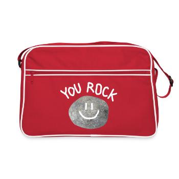 You Rock Minimal Statement Pebble - Retro Bag - red/white - Front