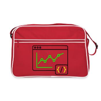 Web Analyse Chart Coding Browser Vektor - Retro Tasche - Rot/Weiß - Vorne