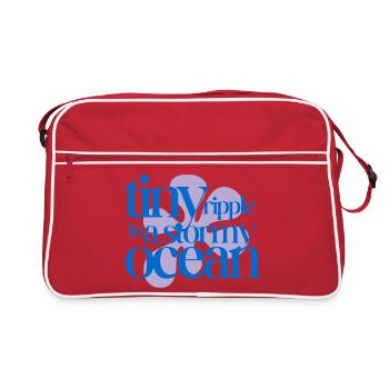 Tiny ripple in a stormy ocean (lavender) - Retro Bag - red/white - Front