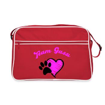 Équipe Promenade de Chiens Amour du Cœur - Sac Retro - rouge/blanc - Devant