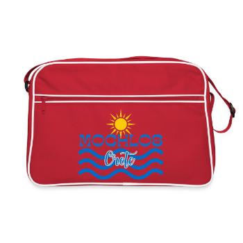 Mochlos Crete Sun & Sea Waves Logo - Retro Bag - red/white - Front