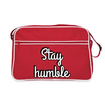 Typographie du script Stay Humble - Sac Retro - rouge/blanc - Devant