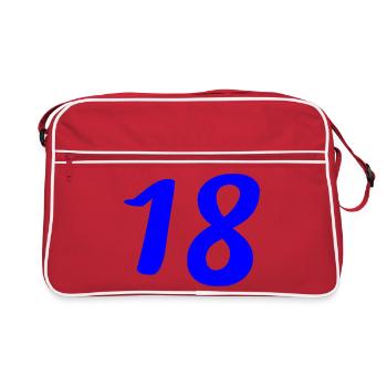 18. 18 YEARS OLD. 18th ANNIVERSARY. 18 BIRTHDAY. - Retro Bag - red/white - Front