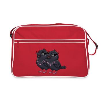 Raven Girls with Heart Necklaces - Retro Bag - red/white - Front