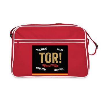 TOR! Deutschland Fan Kissen - Retro Tasche - Rot/Weiß - Vorne