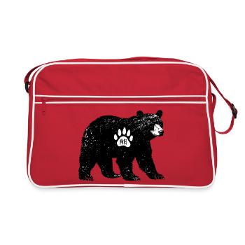 Kumamon-Bär  - Retro Tasche - Rot/Weiß - Vorne