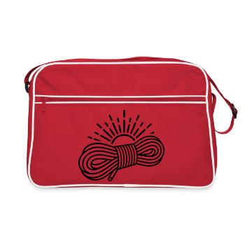 Motif du soleil à la corde d’escalade - Sac Retro - rouge/blanc - Devant