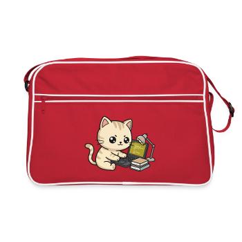 Développeur de chats codeurs mignons - Sac Retro - rouge/blanc - Devant