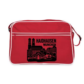 München Skyline Haidhausen - Retro Tasche - Rot/Weiß - Vorne