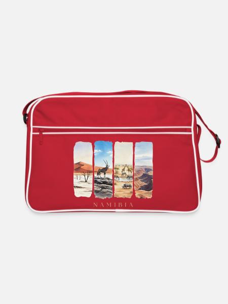 Namibia Urlaub Travel – Wüste Safari & Natur - Retro Tasche - Rot/Weiß