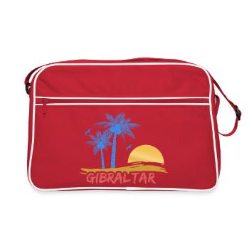 Gift for Gibraltar - Retro Bag - red/white - Front