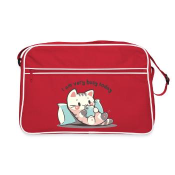 Ich bin heute sehr beschäftigt - Retro Tasche - Rot/Weiß - Vorne