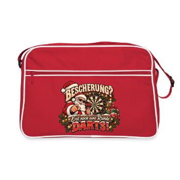 Darts lustiges weihnachtliches Motiv Dart-Motiv - Retro Tasche - Rot/Weiß - Vorne