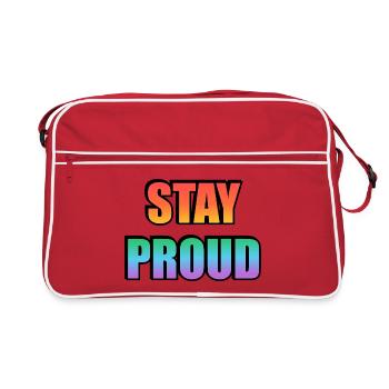 Stay Proud Gradient Text Design - Retro Bag - red/white - Front