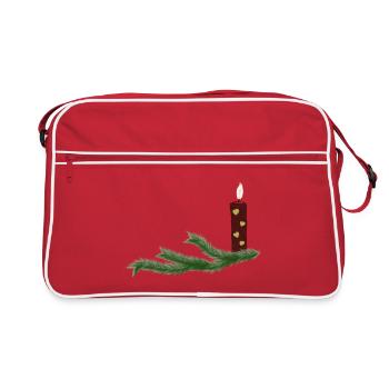 Bougie de Noël festive aux branches de sapin - Sac Retro - rouge/blanc - Devant
