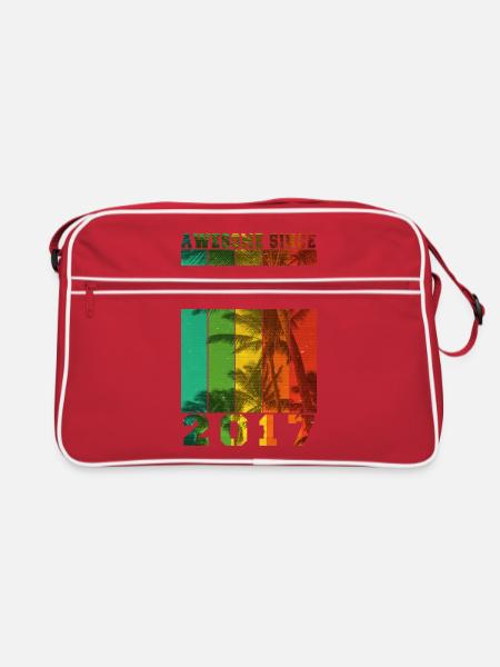 Großartig seit 2017 - Retro Tasche - Rot/Weiß - Vorne