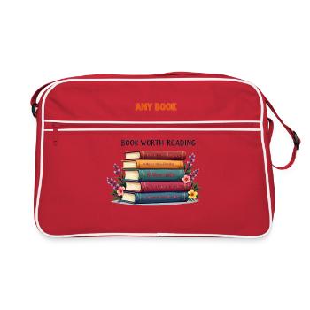 Any Book Worth Banning Is A Book Worth Reading - Retro Bag - red/white - Front