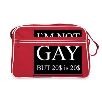 Im not Gay - Retro Tasche - Rot/Weiß - Vorne