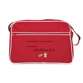 LIEBEVOLL Morgenroutine Zimtschnecke  - Retro Tasche - Rot/Weiß - Vorne