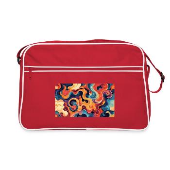 Vibrant Fluid Abstract Artwork - Retro Bag - red/white - Front
