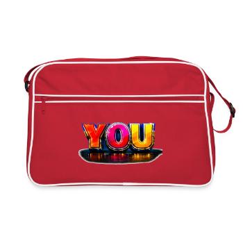 YOU 3D Rainbows Typography - Retro Bag - red/white - Front