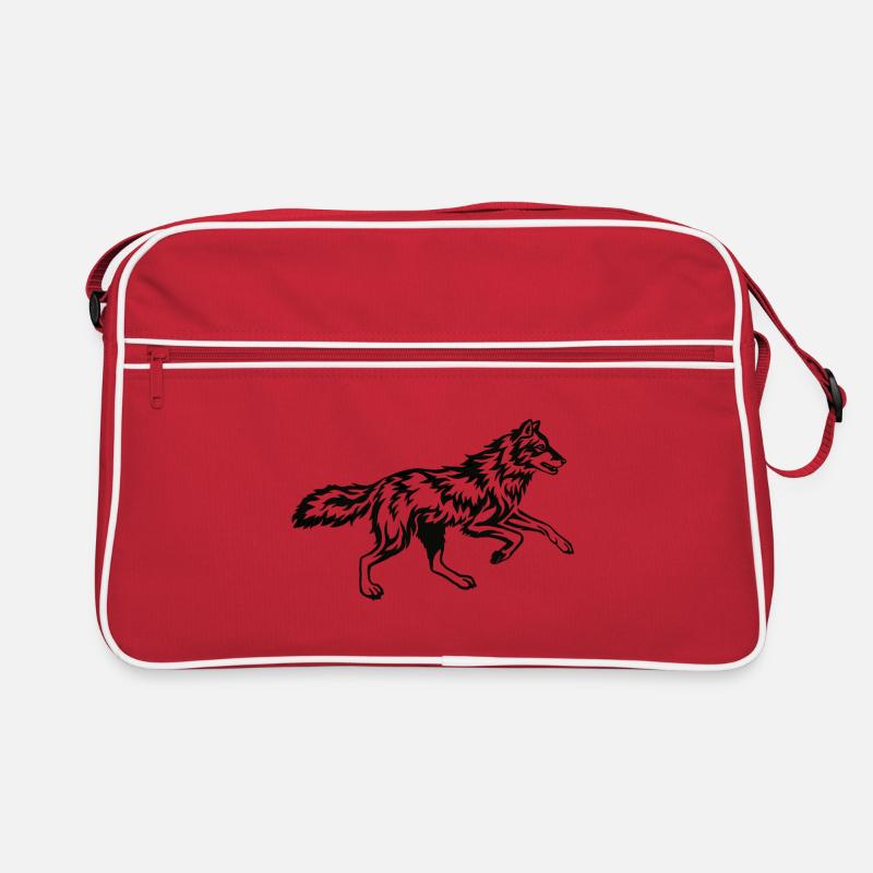 Running Wolf Tribal Flame Retro Bag