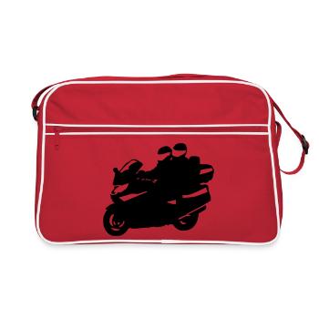 motorrad tourer - Retro Tasche - Rot/Weiß - Vorne