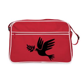 peace Frieden - Retro Tasche - Rot/Weiß - Vorne