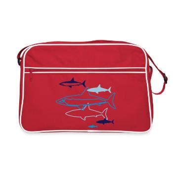 sechs Haie - Retro Tasche - Rot/Weiß - Vorne