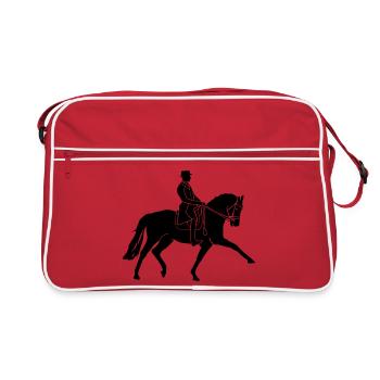 Pferdesport Dressurreiten - Retro Tasche - Rot/Weiß - Vorne