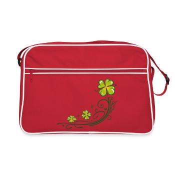 St. Patricks Day. Trèfle à quatre feuilles. - Sac Retro - rouge/blanc - Devant