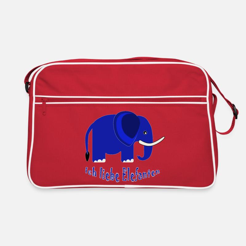 Blauer Elefant Ich liebe Elefanten Retro Tasche