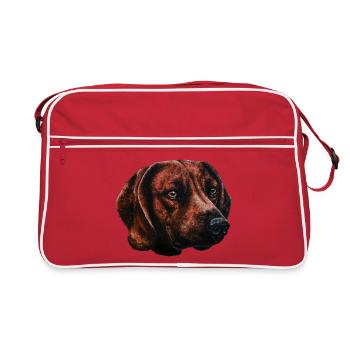 Portrait de chien de soudage - Sac Retro - rouge/blanc - Devant