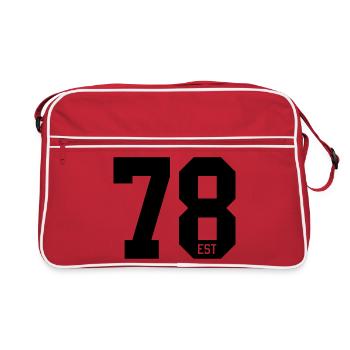 Design des numéros 78 – Typographie sportive EST - Sac Retro - rouge/blanc - Devant