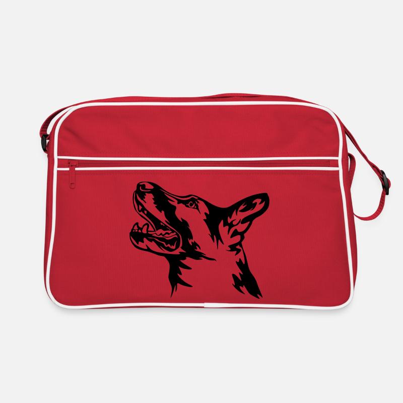 Deutscher Schäferhund Kopf Retro Tasche