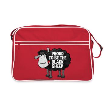 Fiers d’être les moutons noirs de Schaf Spruch - Sac Retro - rouge/blanc - Devant