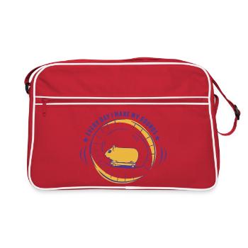Hamster avec skateboard - Sac Retro - rouge/blanc - Devant