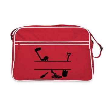 Metal detector logo - Retro Bag - red/white - Front