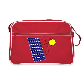 Solar panel with Solar radiation and sun - Retro Bag - red/white - Front