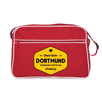 Dortmund JauneLogo de la ville noire - Sac Retro - rouge/blanc - Devant