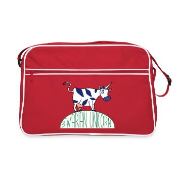 BAVARIAN UNICORN - Retro Tasche - Rot/Weiß - Vorne