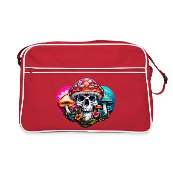 Skull Toadstool - Retro Bag - red/white - Front