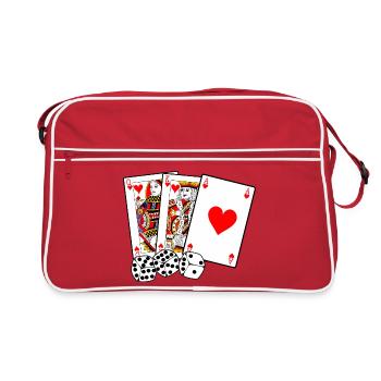 Cartes et dés - Sac Retro - rouge/blanc - Devant