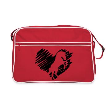I Heart Horses - Retro Bag - red/white - Front
