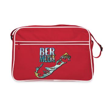 Carte aquarelle Bermudes - Sac Retro - rouge/blanc - Devant