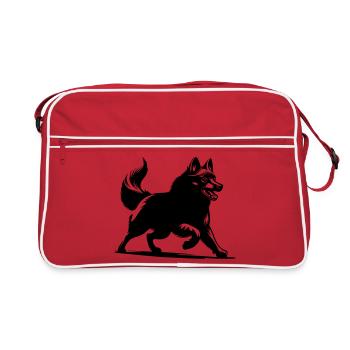 Schipperke - Retro Tasche - Rot/Weiß - Vorne