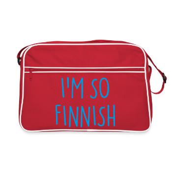 JE SUIS TELLEMENT FINLANDAIS FINNOIS Finlande - Sac Retro - rouge/blanc - Devant