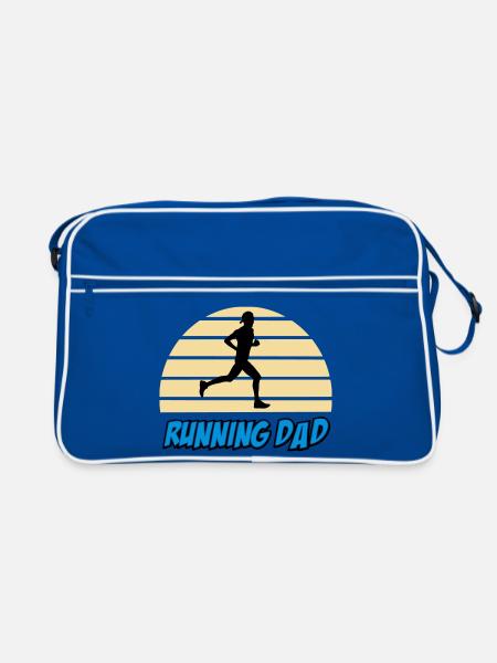Laufender Vater - Retro Tasche - Blau/Weiß - Vorne