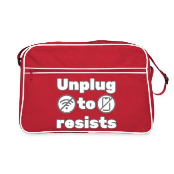 Débranchez-vous pour résister – DigitalDetox Statement Design - Sac Retro - rouge/blanc - Devant