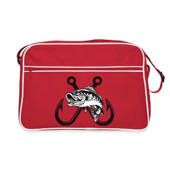 Barsch-Angelhaken - Retro Tasche - Rot/Weiß - Vorne